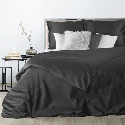 Produktbild von Eurofirany Bettwäschegarnitur Bettwäsche DELIA schwarz 160x200 cm 3 TLG SET: mit 2 Kissenbezüge 70x80 cm