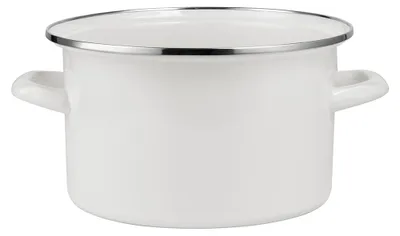 Produktbild von Emaillierter Topf, gerade, glatt, 22 cm, 5,2 l, cremefarben