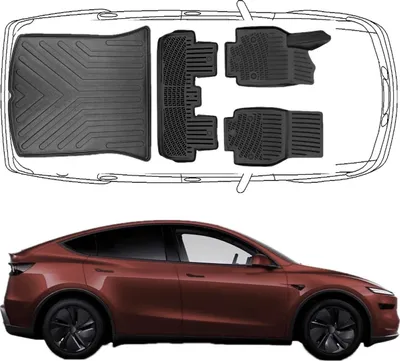 Produktbild von Trimak Passgenau 3D Auto Fußmatten & Kofferraumwanne Set Kompatibel mit Tesla  Model Y (Juniper) ab 2025