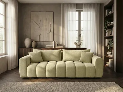 Produktbild von Schlafsofa Cosmo  240Cm Hr-Schaum – Strukturstoff Puente 41Senfgelb