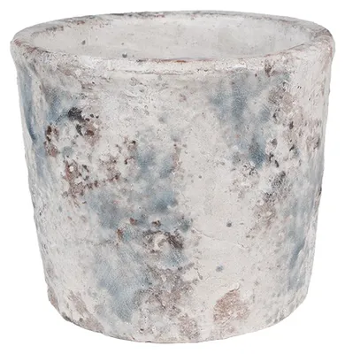 Produktbild von Clayre & Eef Blumentopf Ø 18x15 cm Weiß Blau Terrakotta