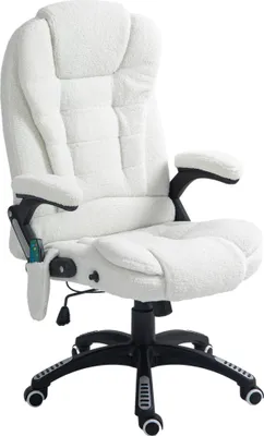Produktbild von Vinsetto Bürosessel Massagefunktion Massagebürostuhl, Massagefunktion, höhenverstellbar, 67 x 74 x 107-116 cm, Weiß