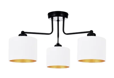 Produktbild von Deckenlampe Weiß Lampe Leuchte aus Velours Vintage Modern E27 Designerlauchte 3-flammig N230-E3-W