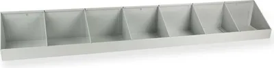 Produktbild von Schüttenregal mit 7 Fächer für Lochplatte | HxBxT 5x120x16cm | Lichtgrau