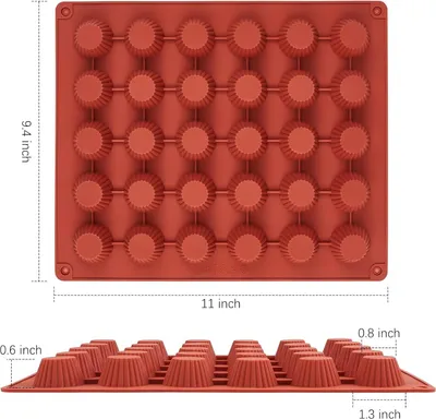 Produktbild von Schokoladenformen für Kuchen - Silikonbackform 30 Vertiefungen - Tablett Silikonformen - Schokoladen-Silikonform - gefüllte Schokoladenriegel (Form 4)