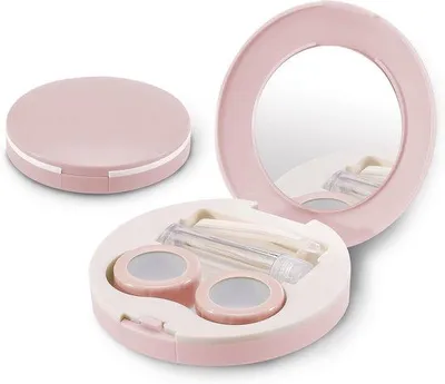 Produktbild von Reiscontactlenzenkit, draagbaar oogcontacthoesje, spiegel, verwijdergereedschap, pincet, oplossingsfles, contactlenzenhouder, roterende container voor tägliche Außenverwendung