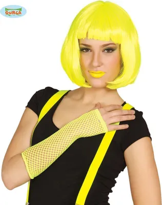 Produktbild von neon gelbe Netzhandschuhe für Damen