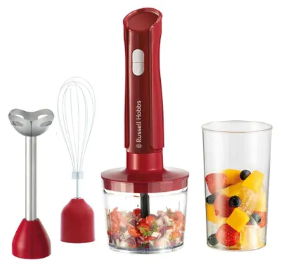 Produktbild von Russell Hobbs Stabmixer 3-in-1, Rot, 600 ml, Mit Mixbecher, 27142-56