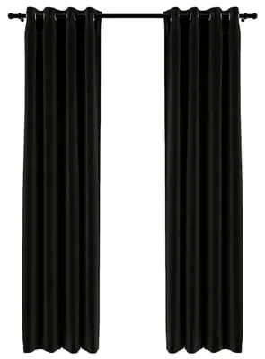 Verdunkelnde Vorhänge Leinenoptik 2er-Set 140x245 cm Anthrazit