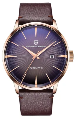 Immagine prodotto di Orologio da uomo Pagani Design, movimento meccanico, cinturino in vera pelle, colore marrone