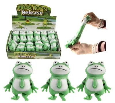 Produktbild von Stretchfrosch sandgefüllt grün Spielzeug Fidget Stressball