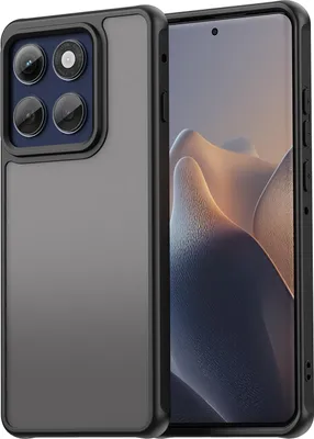 Immagine prodotto di Custodia per Motorola Edge 60 Pro, retro traslucido opaco con protezione della fotocamera, custodia protettiva antiurto Nero