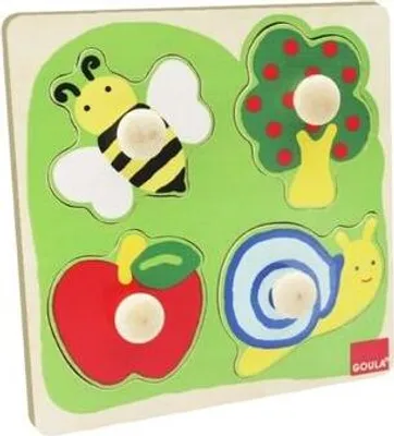 Produktbild von Holzpuzzle Biene, Apfelbaum und Schnecke