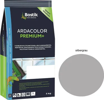 Produktbild von Bostik Ardacolor Premium Fuge plus 5Kg silbergrau Fliesen Naturstein Fugenmörtel