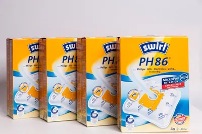 Produktbild von 4 Pakete Swirl Staubsaugerbeutel PH86 / PH 86 MicroPor Plus AirSpace f. Philips, Electrolux E200 Staubsauger