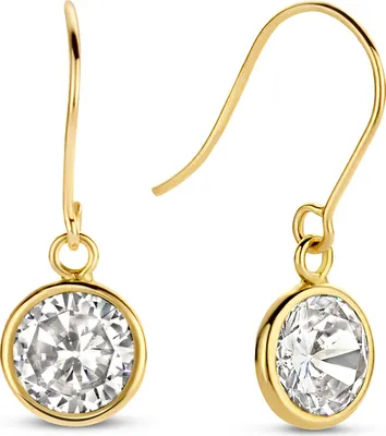 Produktbild von Neue Bling 9NBG-0398 Gold-Ohrringe - Frauen - Zirkonia - 6,3 mm Durchmesser - 17 mm Länge - 14 Karat - Gold