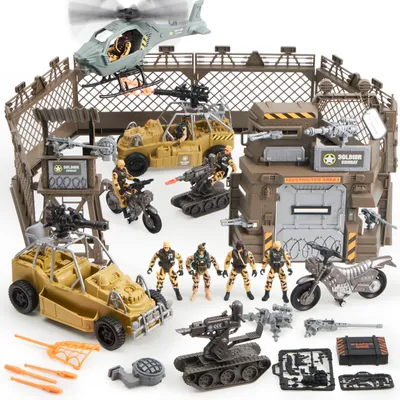 Produktbild von JOYIN Militärstützpunkt Spielzeug Set einschließlich Militärstützpunkt, Militärfahrzeuge,Actionfigure