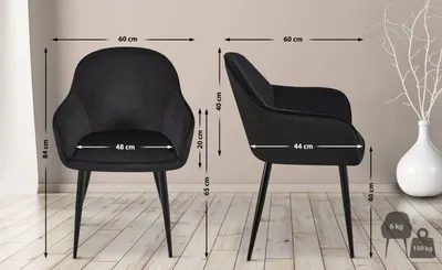 Produktbild von Esszimmerstuhl Boise Samt schwarz