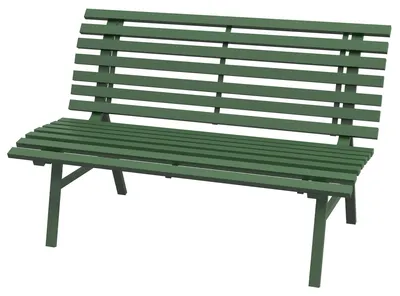 Produktbild von Gartenbank Sitzbank Parkbank, Lattendesign, wetterbeständig, Aluminium, 123 x 67 x 79 cm, Grün