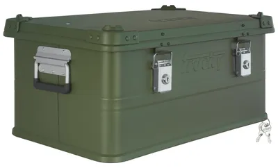 Immagine prodotto di Scatola in alluminio con coperchio Verde 50 litri Scatola in metallo Scatola da trasporto Scatola portaoggetti Con serratura trucky