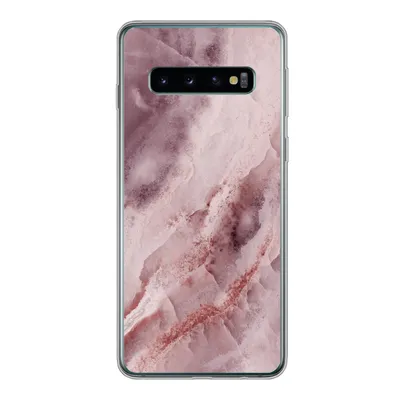 Produktbild von MuchoWow® Handyhülle Schutzhülle Hülle für Samsung Galaxy S10 Naturstein - Rosa - Luxus Silikon Softcase Handy Hülle - Handytasche