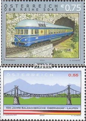 Produktbild von Briefmarken Österreich 2003 Mi 2425,2426 (kompl.Ausg.) gestempelt Eisenbahnen