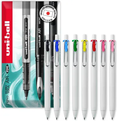 Productafbeelding van uni-ball UMN-S-05 Intrekbare Gel ink rollerball pennen - 0,5 mm tip nib - Wit Vat - Elke Kleur - Pack van 8