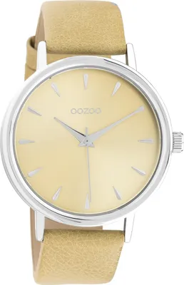 Produktbild von Oozoo Damen Lederarmband Uhr Timepieces gelb Analog Quarzuhr UOC10827