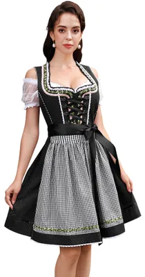 Produktbild von YesFashion Dirndl 3-teilig mit Karo & Tupfen, Baumwollbluse fš¹r