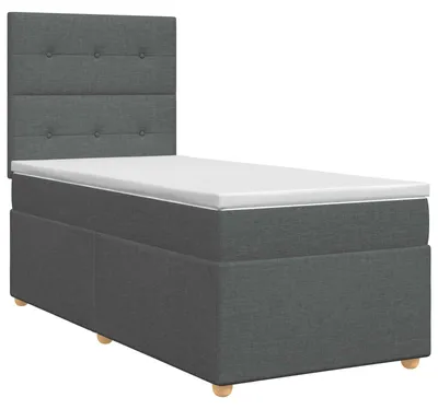 Produktbild von vidaXL Boxspringbett mit Matratze Dunkelgrau 80 x 200 cm Stoff