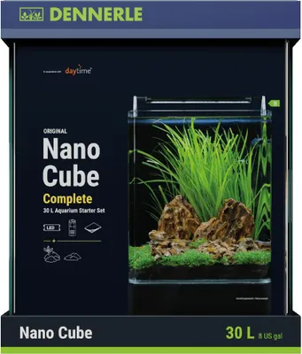 Produktbild von Dennerle Nano Cube Complete, 30 Liter - 30 x 30 x 35 cm - Mini-Aquarium Komplett-Set mit abgerundeten Ecken