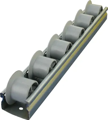 Produktbild von Spurkranz Röllchenleiste / Rollenleiste kpl. KRN 28/25 Länge 800 mm mit Spurkranzrad nach DIN 9033
