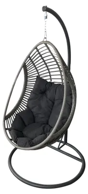Produktbild von BELLISSIMO | Hängesessel - Hängekorb Sessel - Grau - Hängekorb Sessel - Cocoon Schaukel - Ideal für Balkon und Terrasse