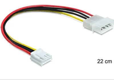 Image de Delock 83184 DELOCK Stromkabel Molex 4pin -> Floppy 4pin St/Bu 0.22m