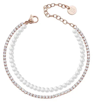 Image de Bracelet double plaqué or avec perles synthétiques LJ3029