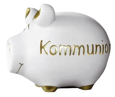 Produktbild von KCG 101225 Spardose Schwein "Kommunion" - weiß, klein