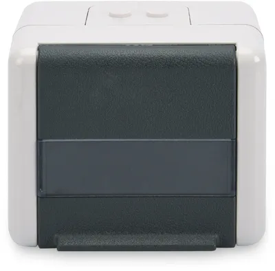 Produktbild von Digitus Datenanschlussdose für Keystone Module, IP44, Aufputz mit Klappdeckel, RJ-45, 2 Modul(e), Schwarz, Grau, Acrylnitril-Butadien-Styrol (ABS), IP44, -20 - 70 °C