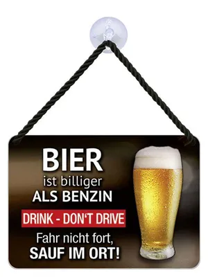 Produktbild von Kulthänger Blechschild, Sauf im Ort, KH 107
