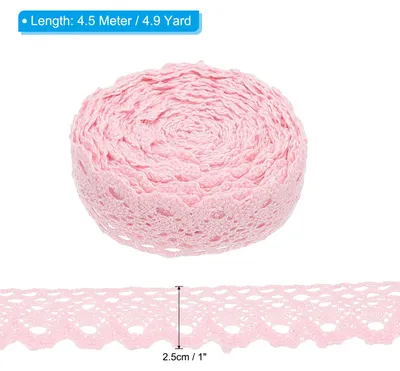 Produktbild von 5 Yards Spitzenband, 1 Zoll Breite Hochzeit Spitzenband Verpackung N?hen H?keln Band fš¹r Florale DIY Basteln N?hen Geburtstagsfeier, Rosa