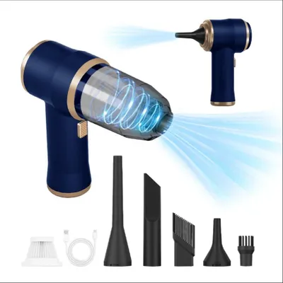 Produktbild von 2-in-1 Akku-Handstaubsauger, kabellos, mit Blasfunktion, 7,2 V, kompakt, für Auto, Haushalt & Tierhaare – Blau