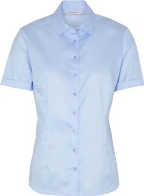 Produktbild von Eterna - Damen KURZARM BLUSE MODERN CLASSIC COVER SHIRT TWILL, (5008 H790), Größe:42, Farbe:Blau (10)