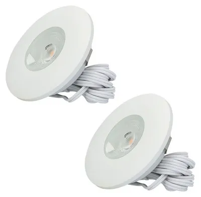 Produktbild von hoftronic LED Einbaustrahler 3W 2700K IP44 Weiß 2er Set