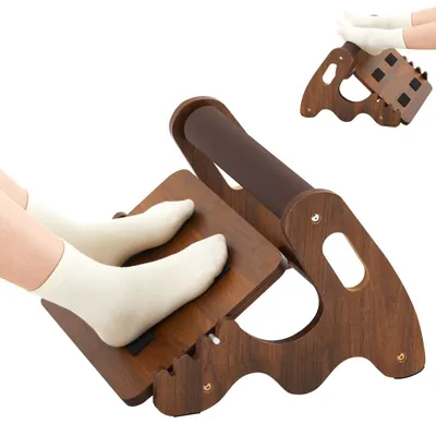 Obrázek produktu pro Ergonomická dřevěná podnožka, nastavitelná a naklápěcí
