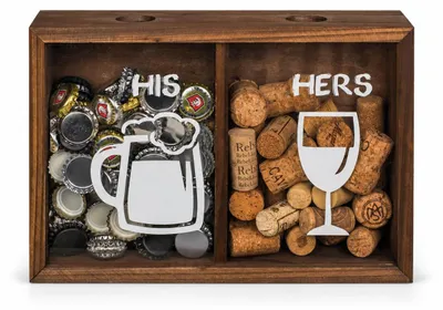 Produktbild von OOTB His & Hers Sammler für Kronkorken & Weinkorken Holz