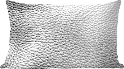 Produktbild von MuchoWow® Zierkissen Sofakissen Wohnzimmer Dekokissen 50x30 cm Grauer Lederhintergrund - schwarz und weiß - Wohnzimmerdekoration - Polster mit Photo