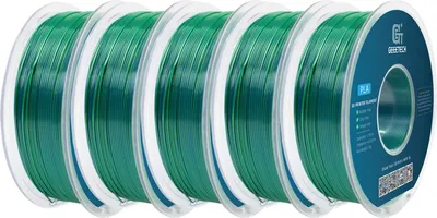 Produktbild von Silk PLA 3D-Drucker Filament - Zweifarbig/Bicolor - 1,75 mm - ±0,03 mm - 343 m Spule - Blau-Grün