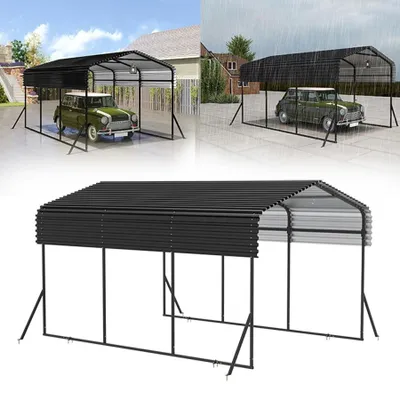 Productafbeelding van Robuuste Outdoor Carport 4.5 x 3 x 2.5 m met Galvaniseerd Dak