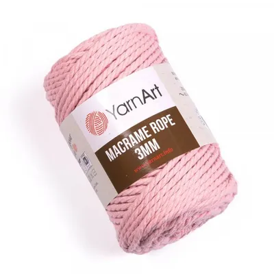 Obrázek produktu pro Yarn Art Macrame Rope 3 mm 63 m 762 Light Pink Šňůra