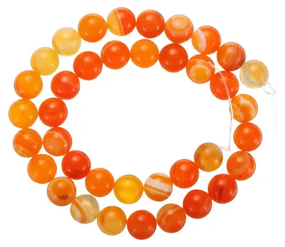 Edelsteinperlen 10 mm rund, 37 Stück, Achat, Schmuckbasteln