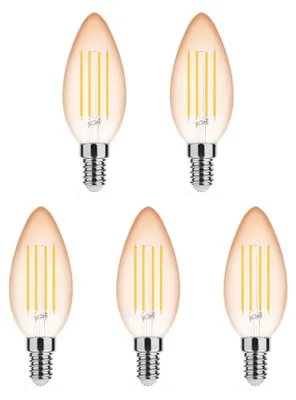 Produktbild von Modee E14 LED Filamentlampe 4W 360lm 1800K Warmweiß 5 Stück